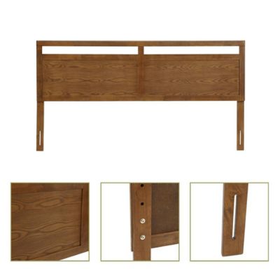 Image showing 5 th LuxenHome Farmhouse Double Panel Wood Headboard