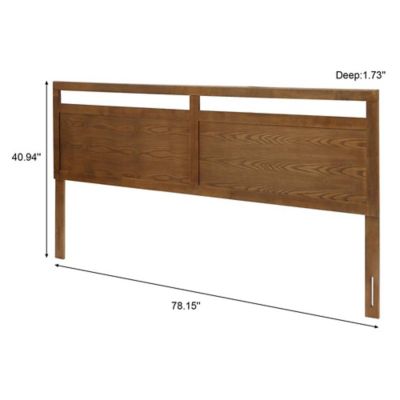 Image showing 6 th LuxenHome Farmhouse Double Panel Wood Headboard