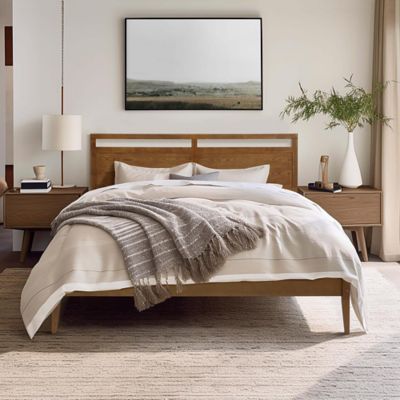 Image showing  Farmhouse Double Panel Wood Headboard