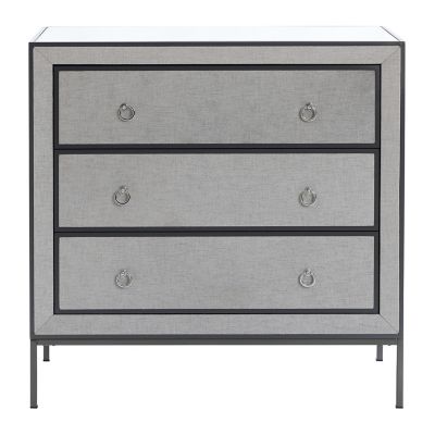 LuxenHome Modern Gray 31.5 in. Wide 3-Drawer Bachelor Chest