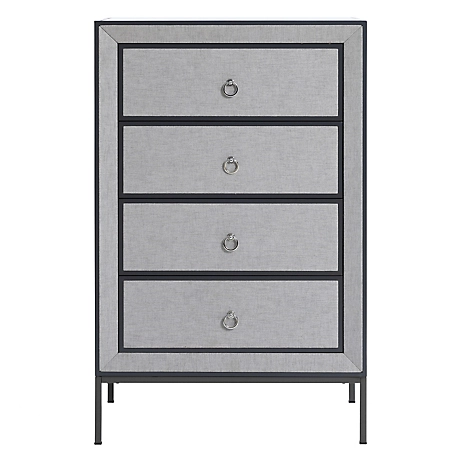 LuxenHome Modern Gray 37.4 in. Tall 4-Drawer Chest