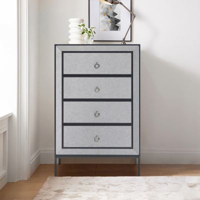 Image showing  Modern Gray 37.4 in. Tall 4-Drawer Chest