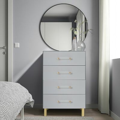 Image showing  Modern Light Gray 37.3 in. Tall 4-Drawer Chest
