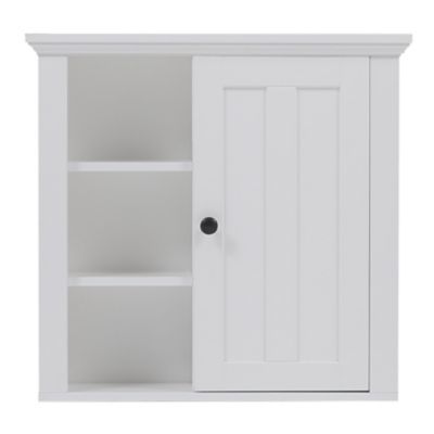 LuxenHome White MDF Wood Bathroom Wall Storage Cabinet