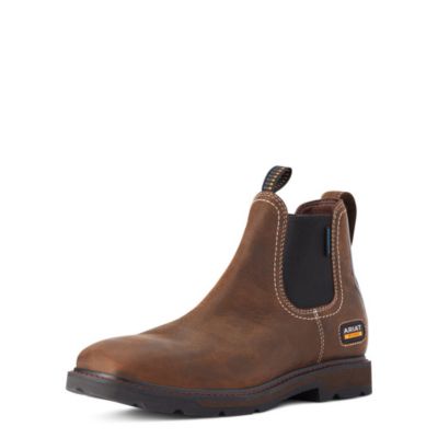 Ariat Men's Groundbreaker Chelsea Wide Waterproof Soft Square Toe Work Boots