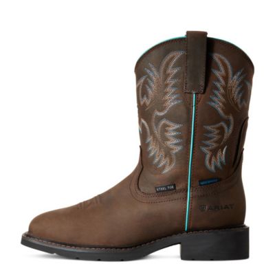 Image showing  Women's Krista Pull-On Waterproof Steel Toe Work Boots