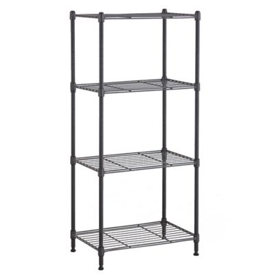 Image showing  4-Tier Wire Shelving Unit, 12 x 18 x 39in., Gray