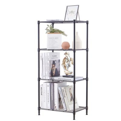Image showing  4-Tier Wire Shelving Unit, 12 x 18 x 39in., Gray