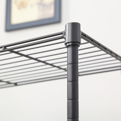 Image showing 9 th MZG 4-tier Wire Shelving Unit, 12X18X39, Gray