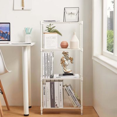 Image showing  4-Tier Wire Shelving Unit, 12 x 18 x 39in., White