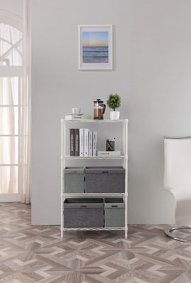 Image showing  4- Tier White Coating Shelving,14 x 24 x 53 in.