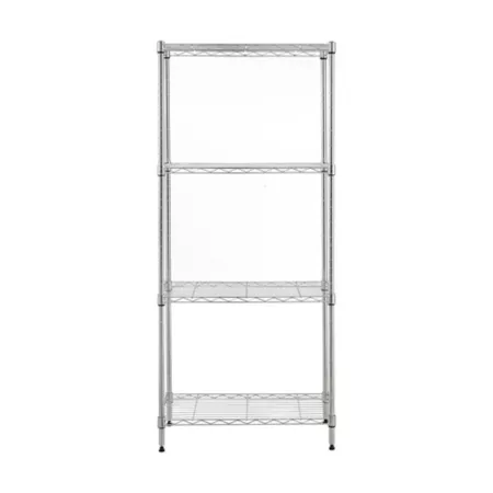 MZG metal shelf with 4 levels 14 x 24 x 53 cm chrome Freestanding Shelving Units