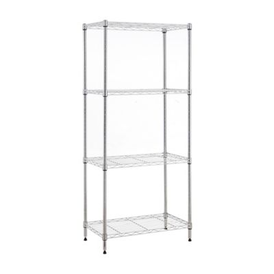 Image showing  4-tier Wire Shelving Unit, 14X24X53, Chrome