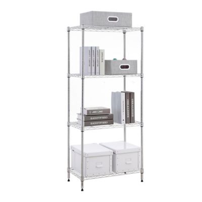 Image showing  4-tier Wire Shelving Unit, 14X24X53, Chrome