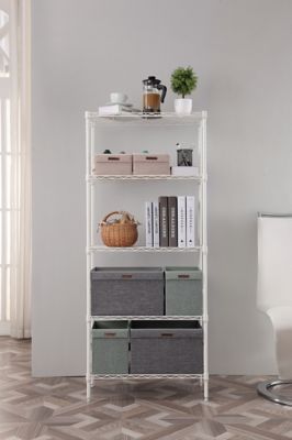Image showing 1 th MZG 5 Tier White Coating Shelving 14 x 24 x 63In