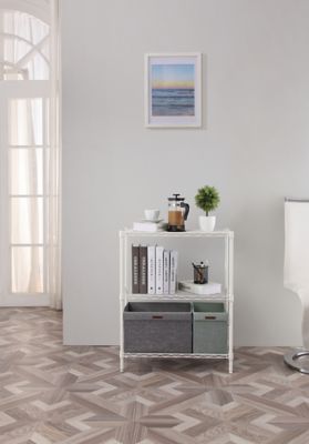 Image showing  3-tier Wire Shelving Unit, 14 x 24 x 31in., White
