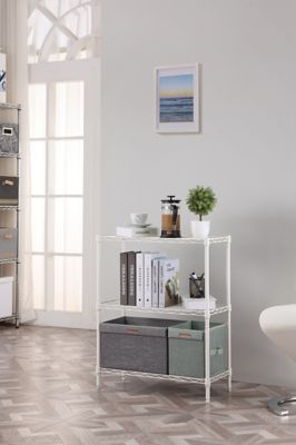 Image showing  3-tier Wire Shelving Unit, 14 x 24 x 31in., White