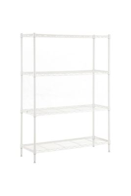 MZG 4 Tier White Coating Shelving, 14 x 24 x 53 in.
