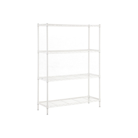 MZG 4 Tier White Coating Shelving, 14 x 24 x 53 in.