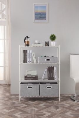 Image showing  4-Tier 14 in. x 24 in. x 53 in. Shelving, White Coating