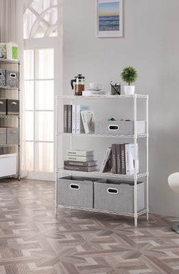 Image showing  4-Tier 14 in. x 24 in. x 53 in. Shelving, White Coating
