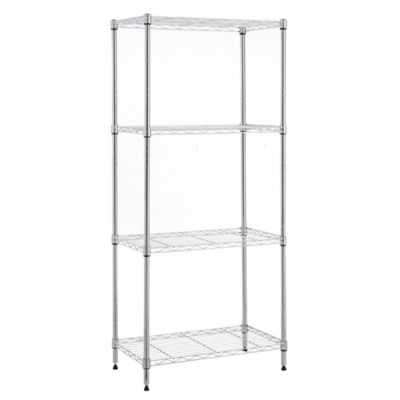 Image showing  4-tier Wire Shelving Unit, 14X30X47, Chrome