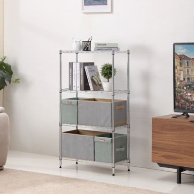 Image showing 5 th MZG 4-tier Wire Shelving Unit, 14X30X47, Chrome