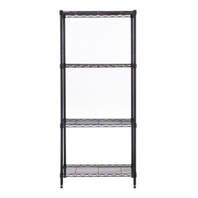 MZG 4 Tier Black Coating Shelving, 14 x 30 x 47 in.