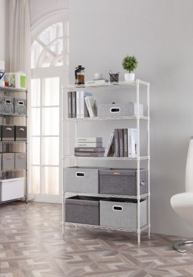 Image showing  5-Tier Wire Shelving Unit, 14 x 30 x 59, White