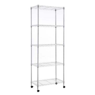 Image showing  5-tier Wire Shelving Unit, 14X30X59, Chrome