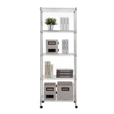 Image showing  5-tier Wire Shelving Unit, 14X30X59, Chrome