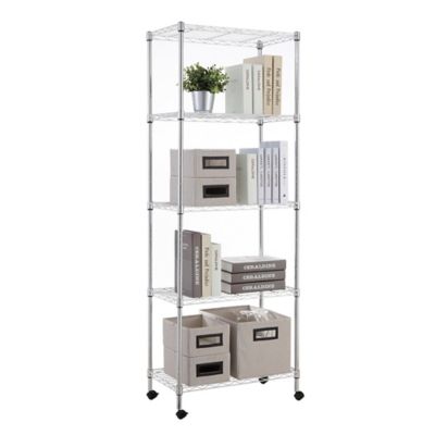 Image showing  5-tier Wire Shelving Unit, 14X30X59, Chrome