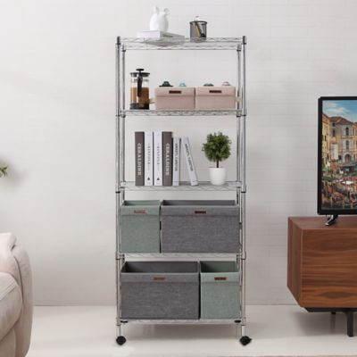 Image showing  5-tier Wire Shelving Unit, 14X30X59, Chrome