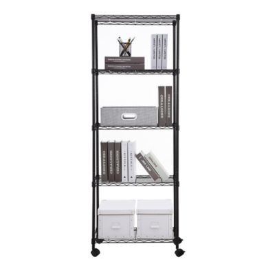 Image showing  5-tier wire shelving unit, 14 x 30 x 60, Black