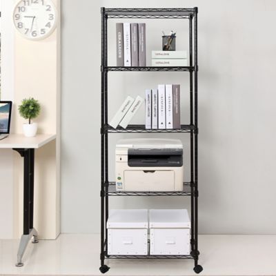 Image showing  5-tier wire shelving unit, 14 x 30 x 60, Black