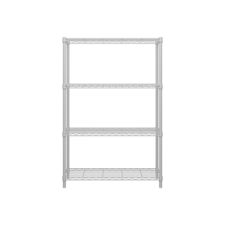 MZG 4 Tier White Coating Shelving, 14 x 36 x 59in.