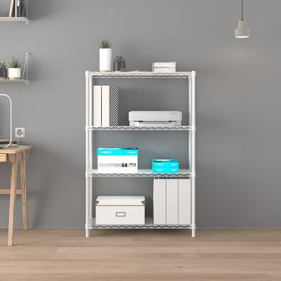 Image showing  4 Tier White Coating Shelving, 14 x 36 x 59in.