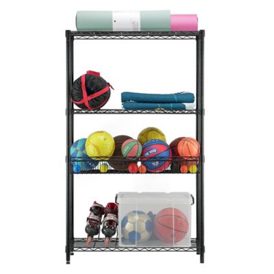 Image showing  4 Tier Black Coating Shelving, 14 x 36 x 59 in.