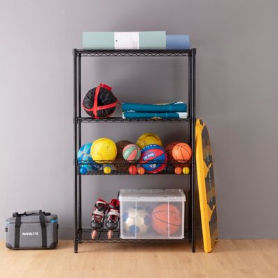 Image showing  4 Tier Black Coating Shelving, 14 x 36 x 59 in.