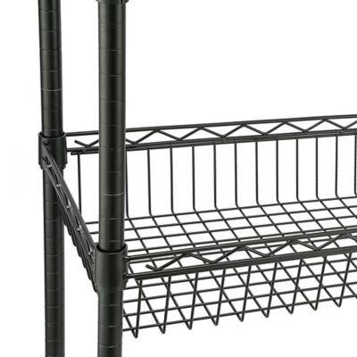 Image showing 8 th MZG 4 Tier Black Coating Shelving, 14 x 36 x 59 in.