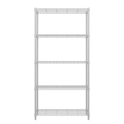 MZG 4-Tier Wire Shelving With Basket, White