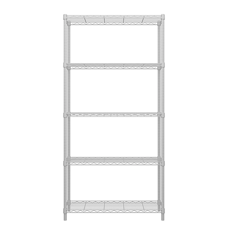 MZG 4-Tier Wire Shelving With Basket, White