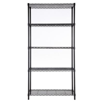 MZG 5-tier Wire Shelving Unit, 14X36X72, Black