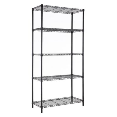 Image showing  5-tier Wire Shelving Unit, 14X36X72, Black