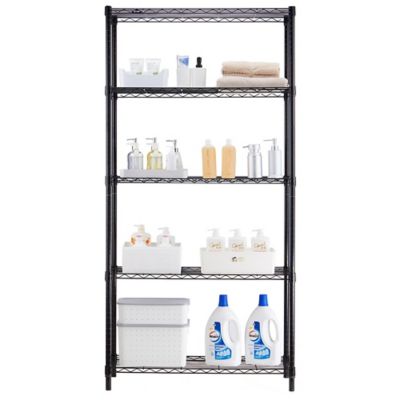 Image showing  5-tier Wire Shelving Unit, 14X36X72, Black