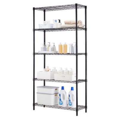Image showing  5-tier Wire Shelving Unit, 14X36X72, Black