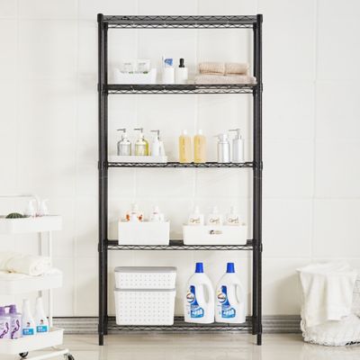 Image showing  5-tier Wire Shelving Unit, 14X36X72, Black