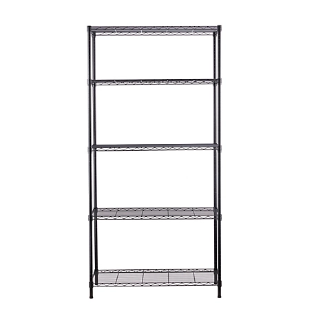 MZG 5-Tier Wire Shelving Unit Black Coating Finish