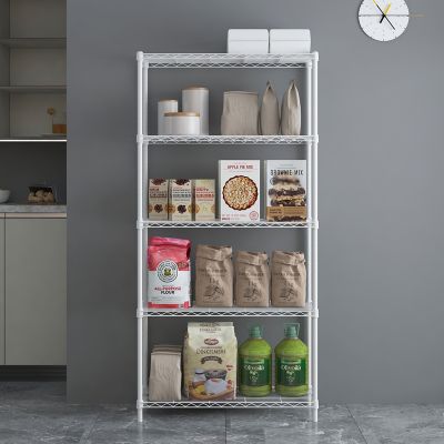 Image showing 5 th MZG 5-Tier Wire Shelving Unit, White Coating