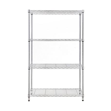 MZG 4-Tier Chrome Wire Shelving Unit, 18 x 6 x 59in.